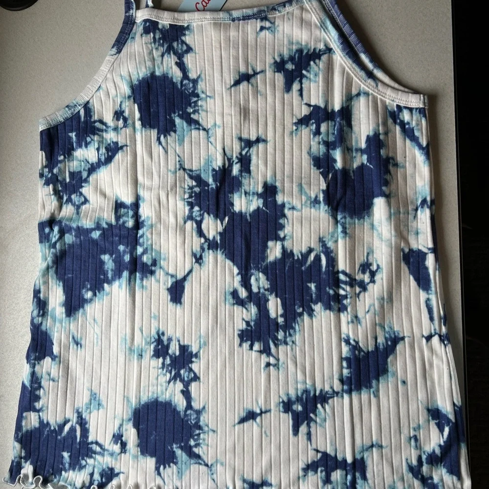 Blue and white tie dye tank girls size extra large (14/16) NWT​